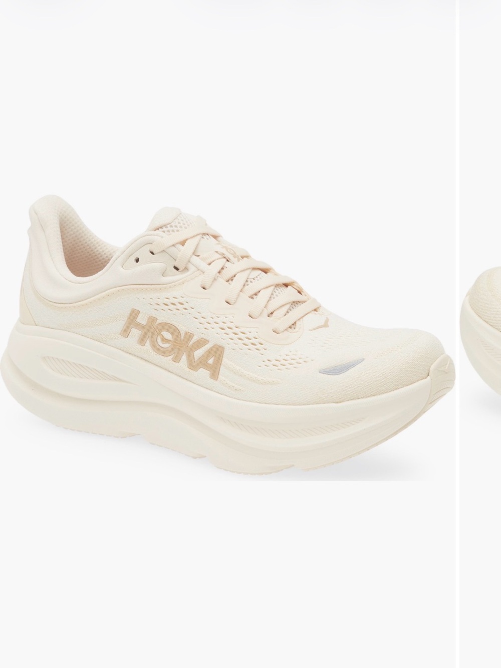 Hoka Women's Ivory/Beige Elevon-Style Running Sneakers